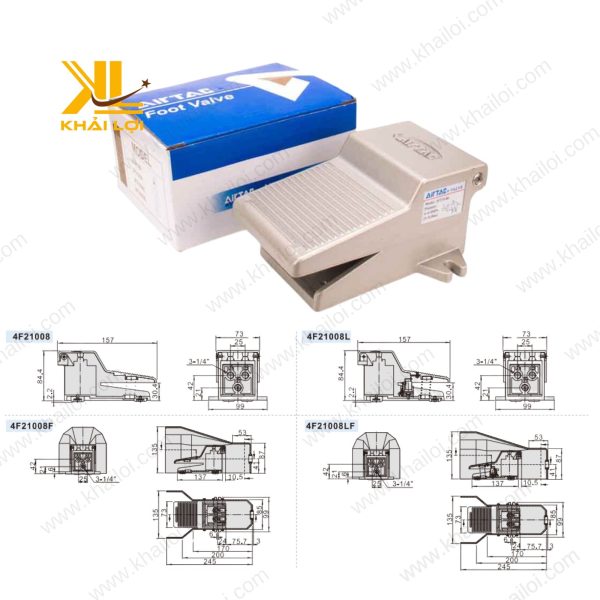 Van Đạp Chân Khí Nén Airtac 4F chống ăn mòn hiệu quả.