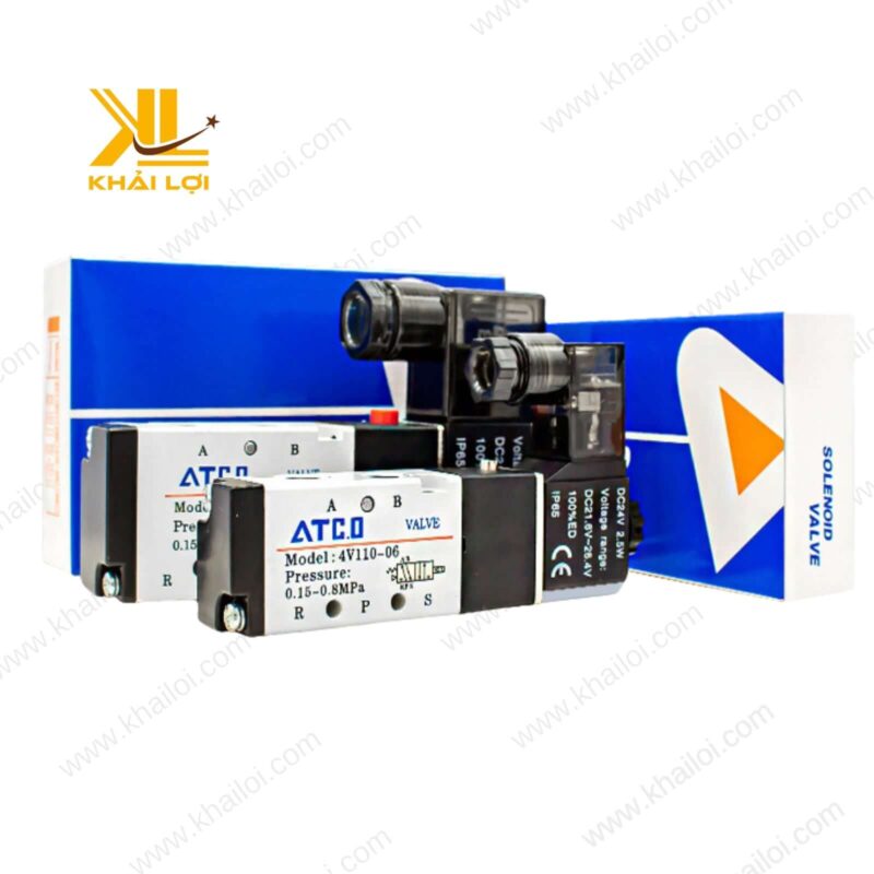 Cận cảnh thiết kế nhỏ gọn của van Airtac 4V giúp tiết kiệm không gian lắp đặt trong hệ thống khí nén.