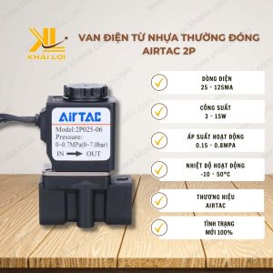 Van Điện Từ Nhựa Thường Đóng Airtac 2P