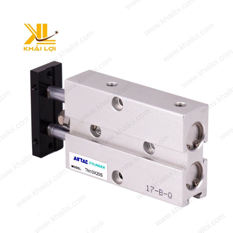 Cận cảnh Xi Lanh Khí Nén 2 Ty Airtac TN, ty thép không gỉ.