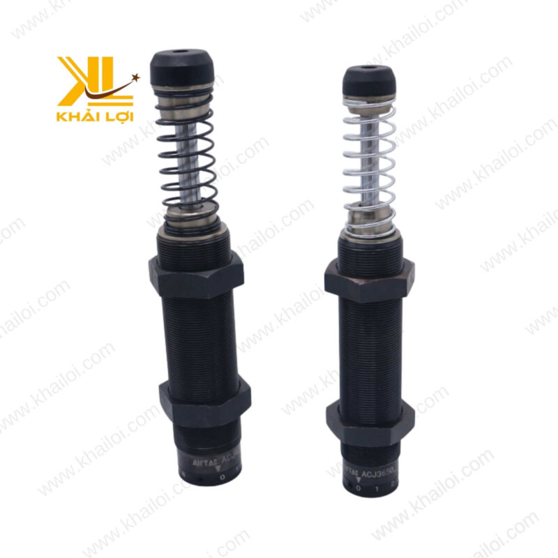 Bộ xi lanh giảm chấn Airtac ACJ lắp đặt trên hệ thống máy tự động.