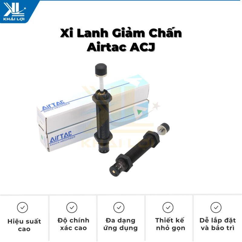 Thông số kỹ thuật xi lanh giảm chấn Airtac ACJ của Vật tư công nghiệp Khải Lợi.