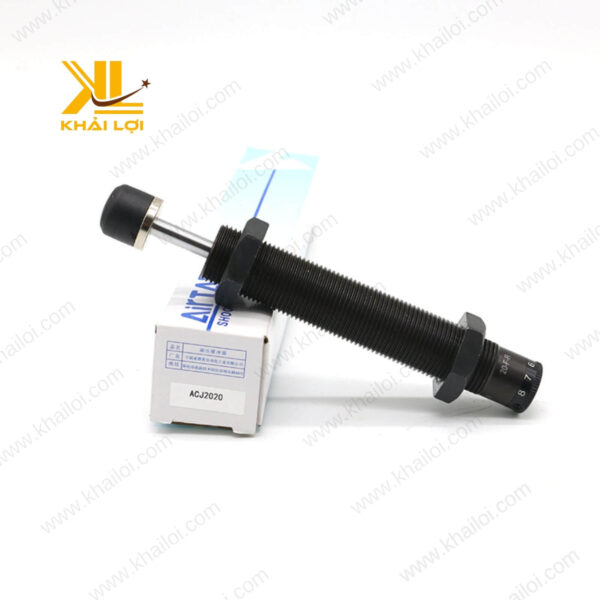 Cấu tạo xi lanh giảm chấn Airtac ACJ gồm piston, lò xo và thân vỏ chắc chắn.