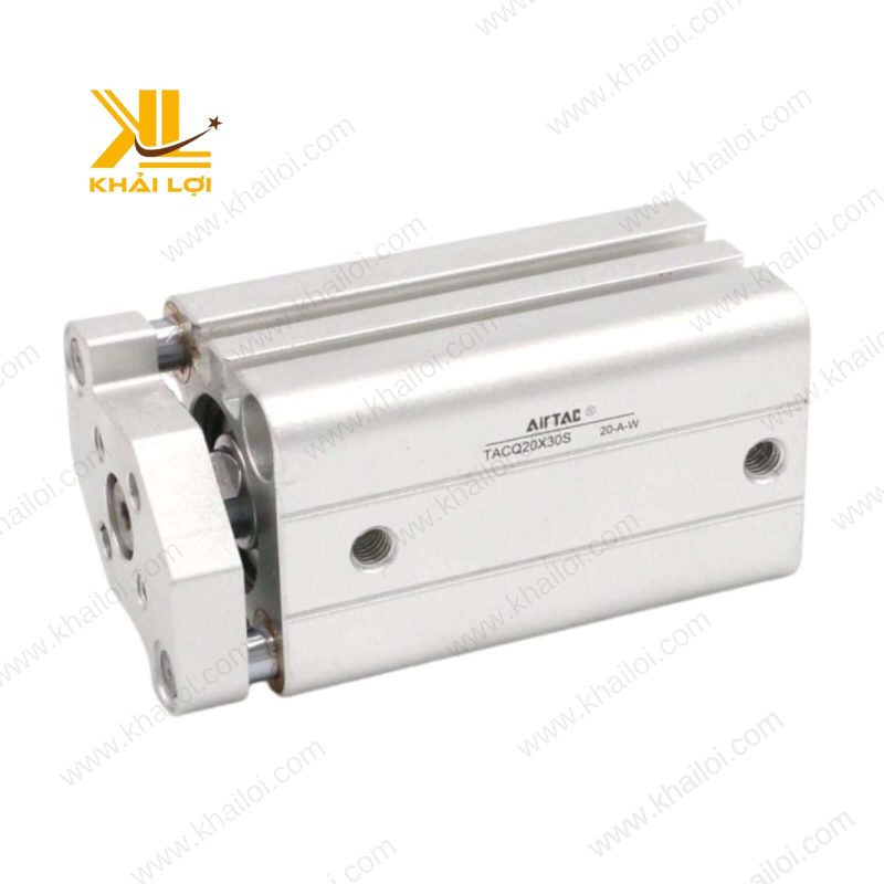 Xi Lanh TACQ32 trong cơ khí, thân vuông, lực đẩy mạnh.