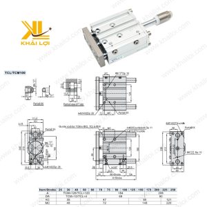 Xi lanh khí nén 3 ty AIRTAC TCL kích cỡ nhỏ gọn.