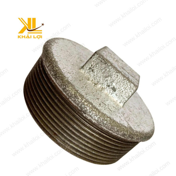 Cấu tạo ren ngoài sắc nét của bít ren sắt kẽm, giúp kết nối chắc chắn.