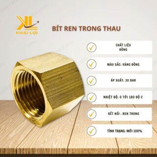 Thông số kỹ thuật bít ren trong đồng thau của Vật tư công nghiệp Khải Lợi