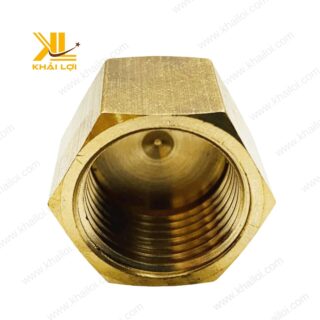 Hình ảnh bít ren trong đồng thau với ren sắc nét, chống rò rỉ.