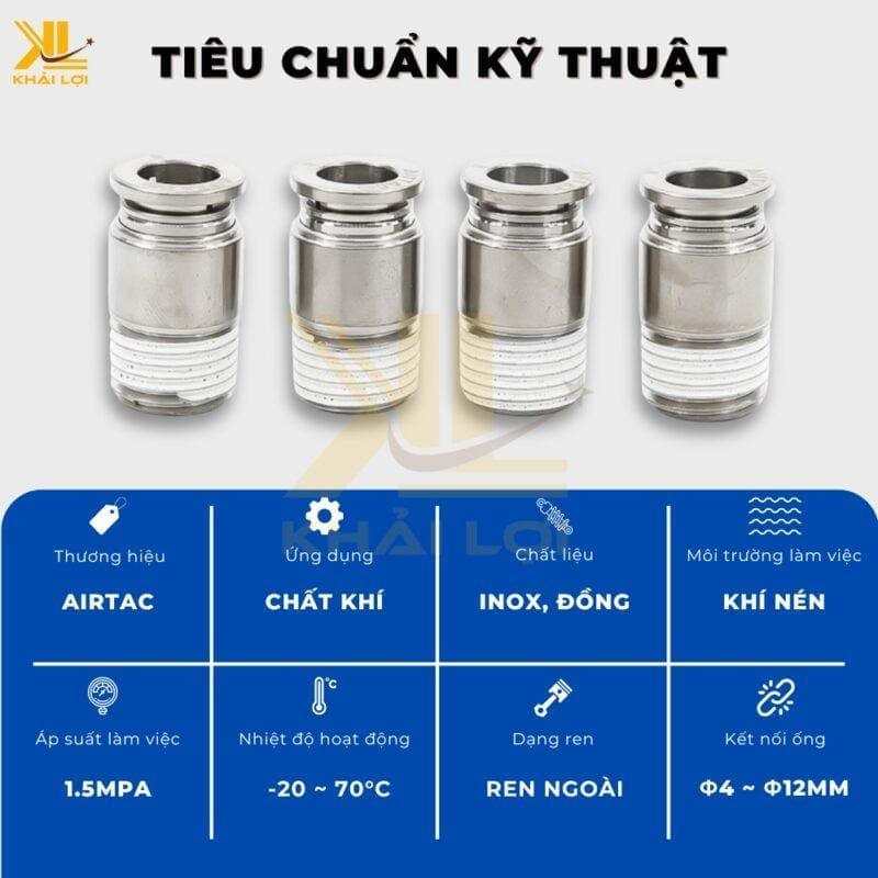 Đầu Nối Hơi Airtac POC là một lựa chọn đáng tin cậy cho các hệ thống khí nén