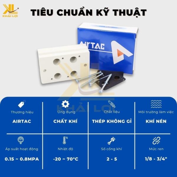 Đế Van Khí Nén Airtac 3V - Ảnh 3