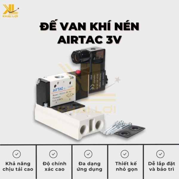 Đế Van Khí Nén Airtac 3V - Ảnh 2