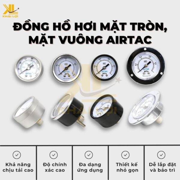 Đồng Hồ Hơi Mặt Tròn, Mặt Vuông Airtac - Ảnh 2