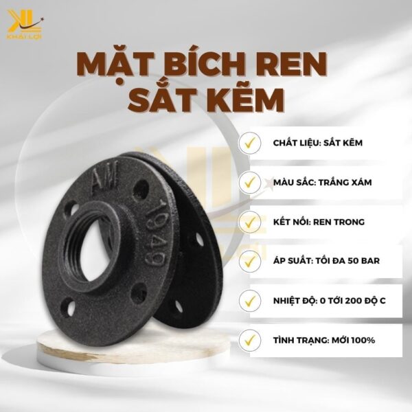 Mặt Bích Ren Sắt Kẽm - Ảnh 2