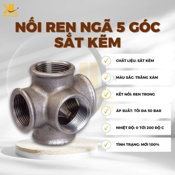 Nối Ren Ngã 5 Góc Sắt Kẽm - Ảnh 2