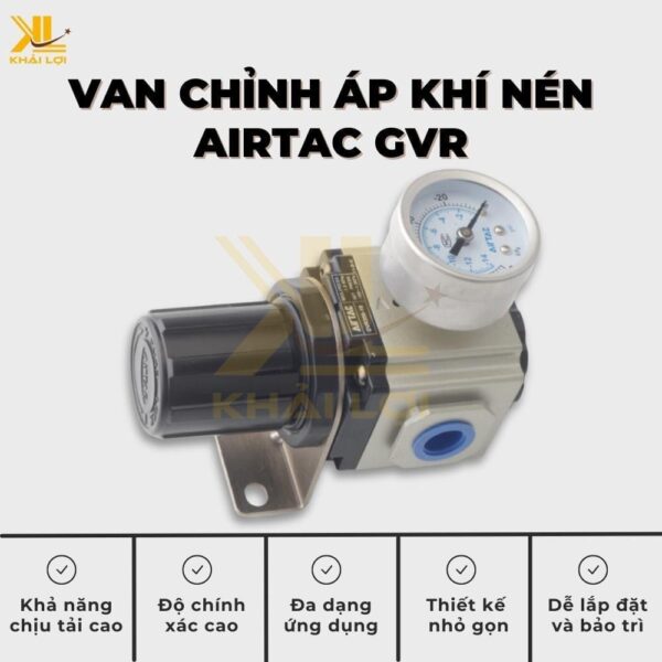 Van Chỉnh Áp Khí Nén AIRTAC GVR200 GVR300 GVR400 - Ảnh 2