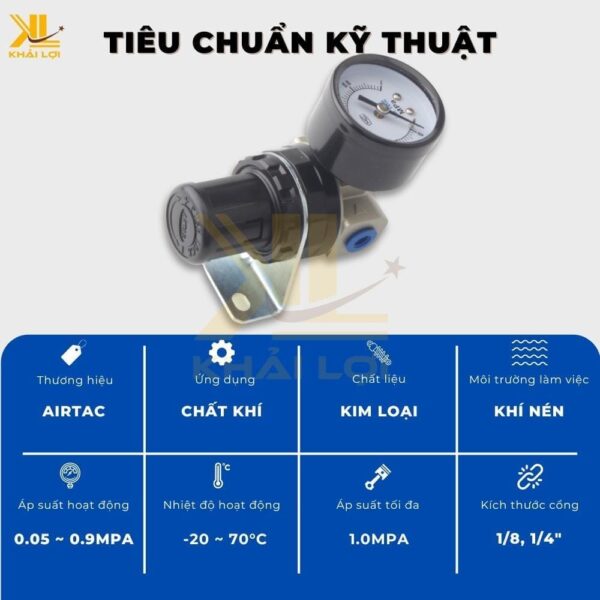 Van Chỉnh Áp Khí Nén AIRTAC SDR100 SDR200 - Ảnh 3