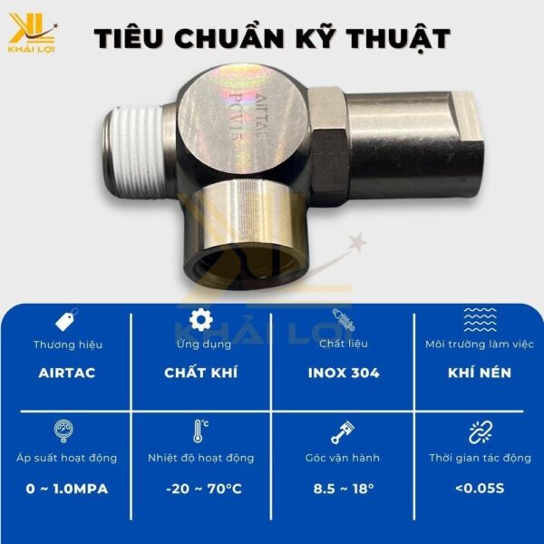 Van Cơ Khí Nén AIRTAC PCV-06 PCV-08 PCV-10 PCV-15 - Ảnh 3