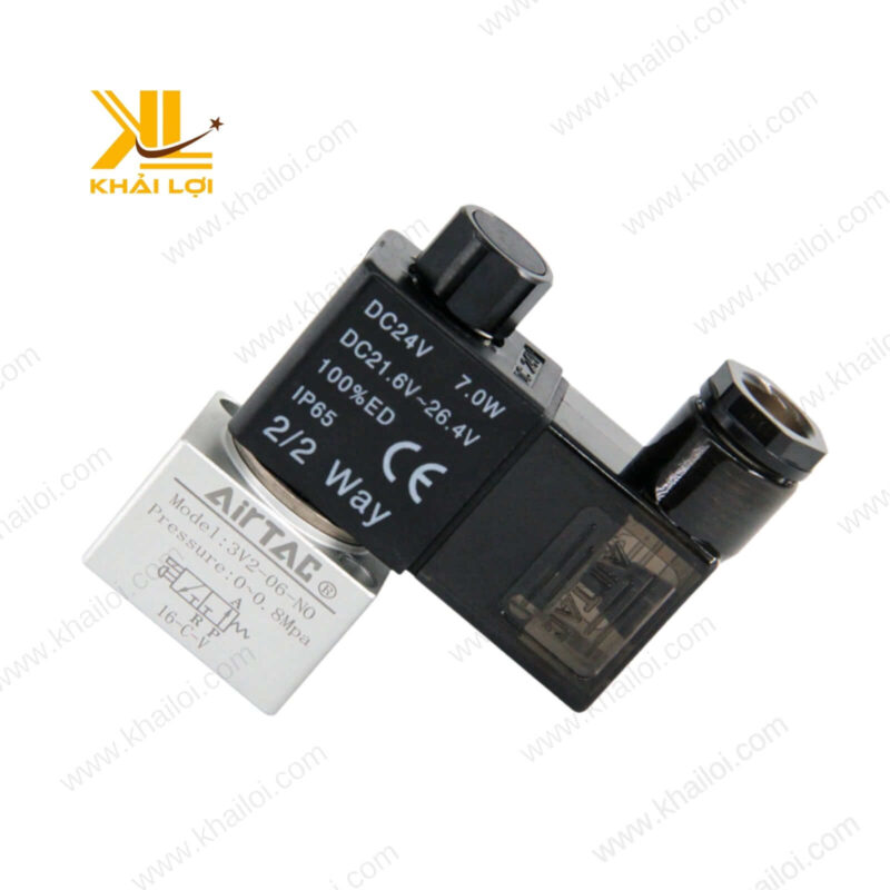 Van điện từ khí nén Airtac 3V2 chất lượng cao, thiết kế hiện đại từ Vật tư công nghiệp Khải Lợi.