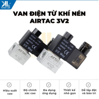Hình ảnh van điện từ khí nén Airtac 3V2, giải pháp tối ưu cho hệ thống khí nén.