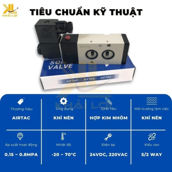 Van Điện Từ Điều Khiển Đầu Khí Nén Airtac 4M - Ảnh 3