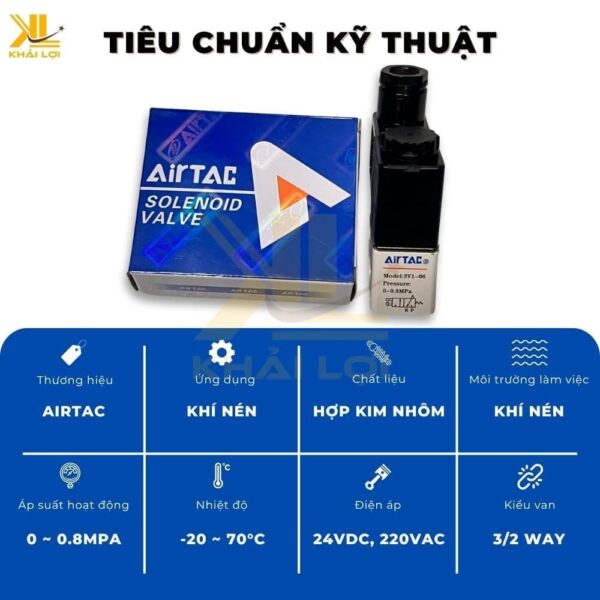 Van Điện Từ Khí Nén Airtac 3V - Ảnh 3
