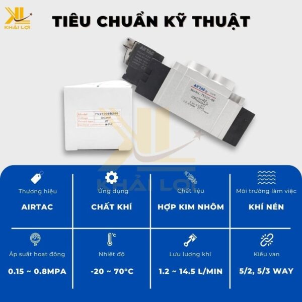 Van Điện Từ Khí Nén Airtac 7V - Ảnh 3