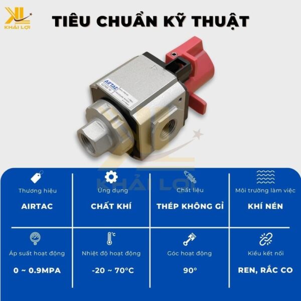 Van Khoá Đóng Ngắt Khí Nén AIRTAC GZ200PC GZ300PC GZ400PC - Ảnh 3