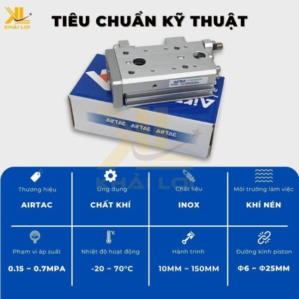 Xi Lanh Hơi AIRTAC HLS 6 8 10 16 20 25 - Ảnh 3