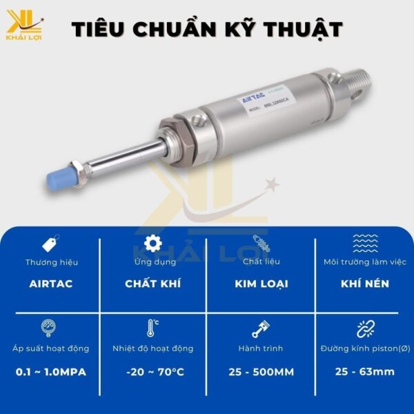Xi Lanh Hơi Tròn Airtac MBL - Ảnh 3