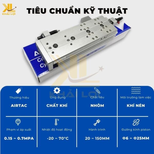 Xi Lanh Khí Nén AIRTAC HLQL 6 8 10 16 20 25 - Ảnh 3