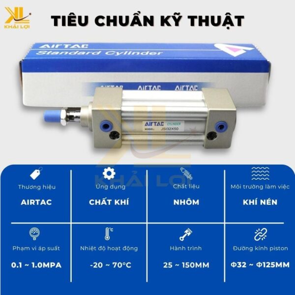 Xi Lanh Khí Nén AIRTAC JSI 32 40 50 63 80 100 125 - Ảnh 3