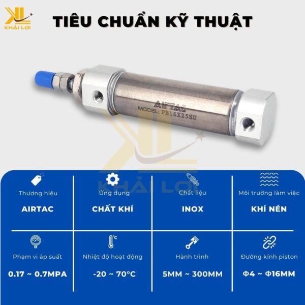 Xi Lanh Khí Nén AIRTAC PB 4 6 10 12 16 - Ảnh 3
