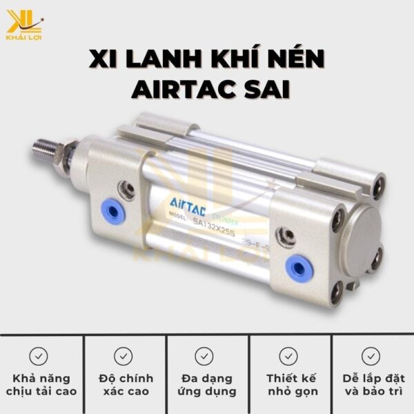 Xi Lanh Khí Nén AIRTAC SAI 32 40 50 63 80 100 125 160 200 - Ảnh 2
