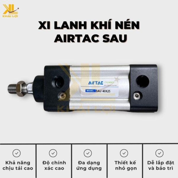 Xi Lanh Khí Nén AIRTAC SAU 32 40 50 63 80 100 - Ảnh 2