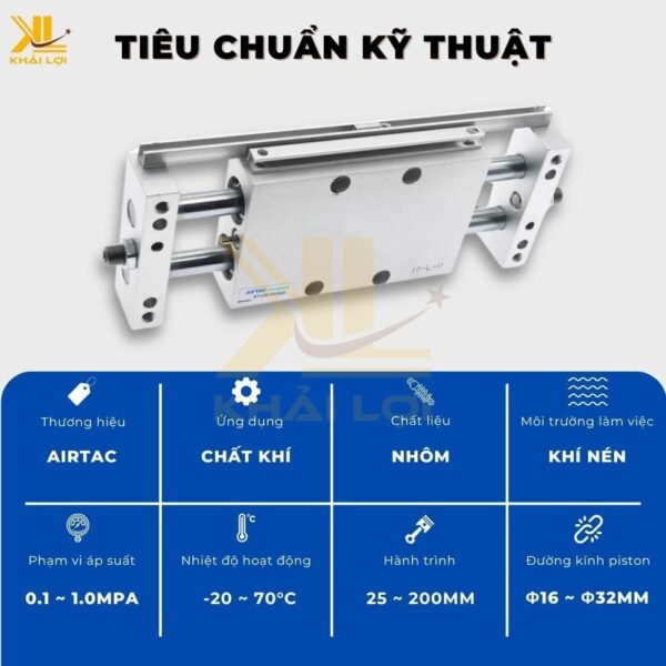 Xi Lanh Khí Nén AIRTAC STWA25X25S - Ảnh 3