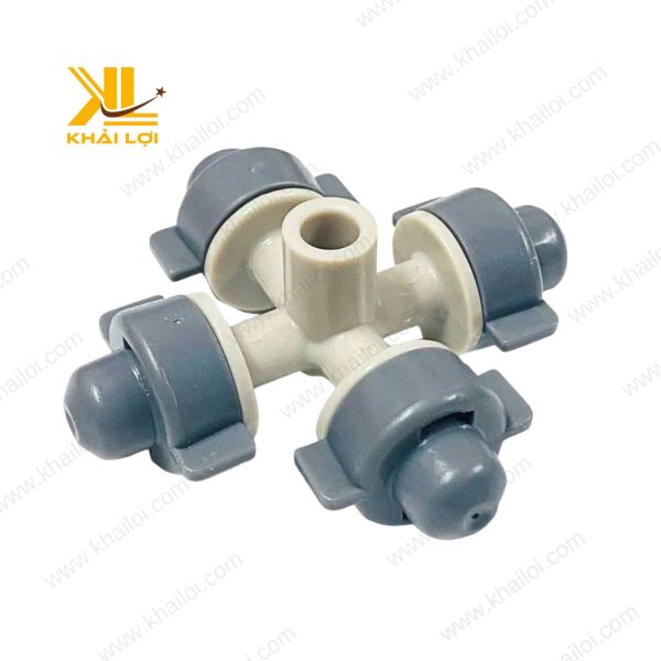 Béc nhựa xám cánh bướm với thiết kế 4 đầu phun.