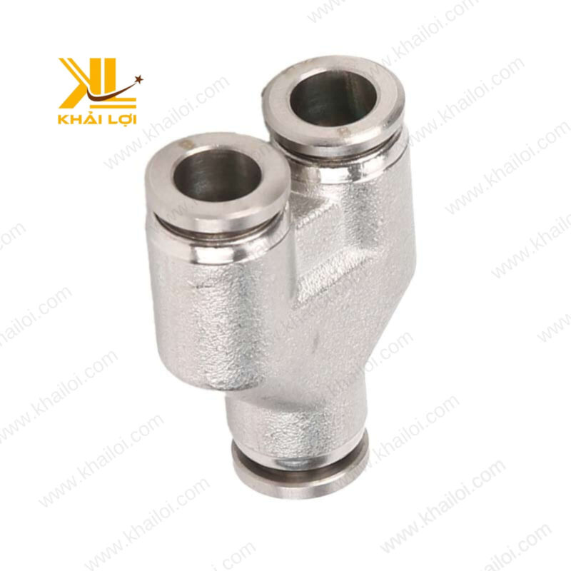 Cận cảnh Chữ Y Giảm Ghim Ống Khí Nén IPYW4 6 4 của Vật tư công nghiệp Khải Lợi, thiết kế nhỏ gọn và chắc chắn.