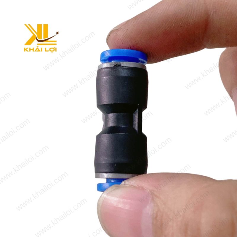 Cận cảnh răng khía của đầu nối khí nén PU.