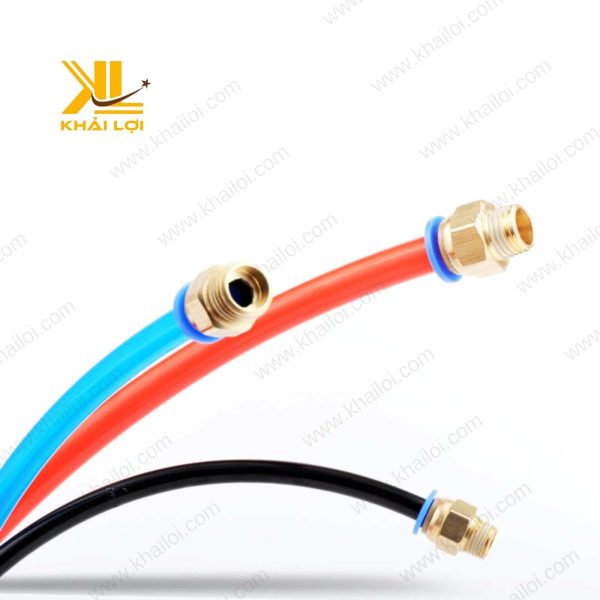 Cận cảnh phần kết nối của đầu nối khí nén ren ngoài PC, cho thấy khả năng chịu áp lực tốt và kết nối an toàn trong các hệ thống khí nén.