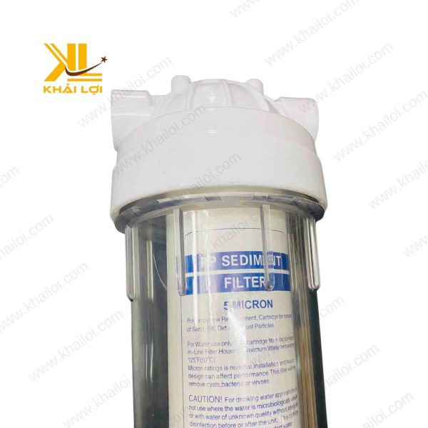 Lọc nước phun sương với vỏ nhựa trong suốt.