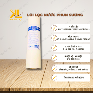 Thông số kỹ thuật của Lõi lọc nước phun sương.