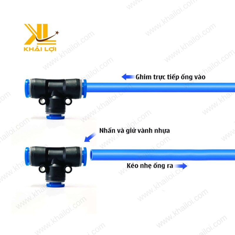 Ngã 3 chữ T trong dây chuyền khí nén công nghiệp.