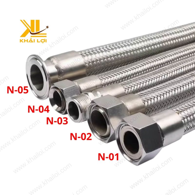 N01- Mặt kết nối phẳng N02 - Mặt kết nối lồi ngoài N03 - Mặt kết nối ren ngoài N04 - Mặt kết nối côn lõm N05 - Mặt kết nối bích