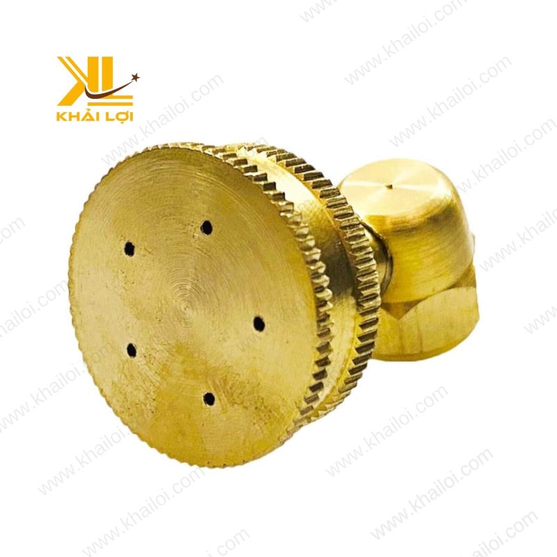 Béc phun sương 5 lỗ thau, thiết kế nhỏ gọn, dễ dàng lắp đặt cho hệ thống tưới tiêu.