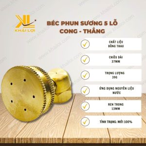 Thông số kỹ thuật béc 5 lỗ thau - béc phun sương 5 lỗ cảu vật tư công nghiệp Khải Lợi
