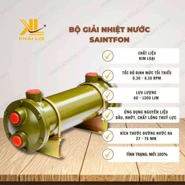 Thông số kỹ thuật bộ giải nhiệt nước Saintfon OR của vật tư công nghiệp Khải Lợi.