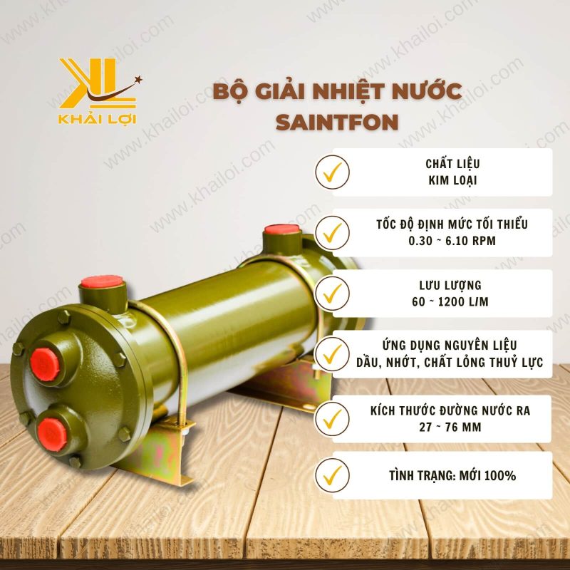 Thông số kỹ thuật bộ giải nhiệt nước Saintfon OR của vật tư công nghiệp Khải Lợi.