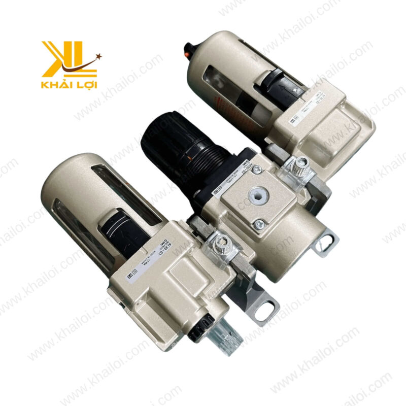 Bộ lọc 3 AC SMC với van điều chỉnh áp suất, dễ dàng thao tác.