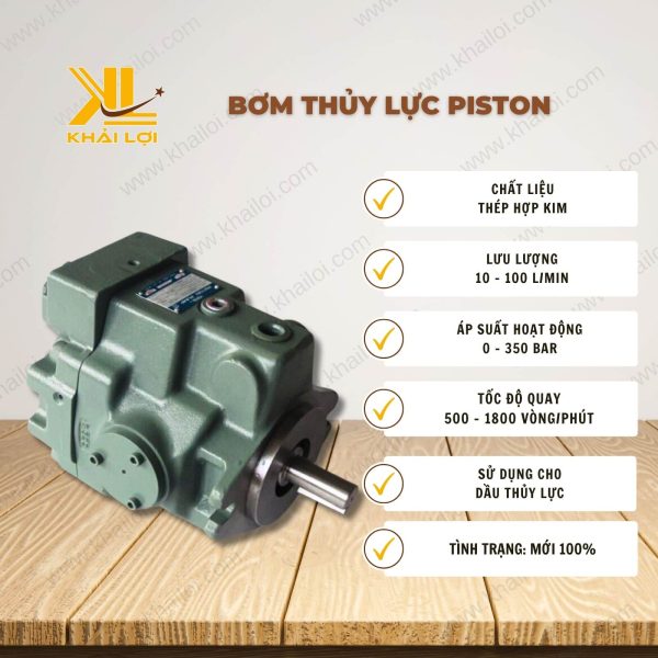 Thông số kỹ thuật Bơm thủy lực Piston của vật tư công nghiệp Khải Lợi.