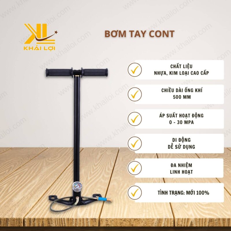 Thông số kỹ thuật Bơm tay Cont của Vật tư công nghiệp Khải Lợi.